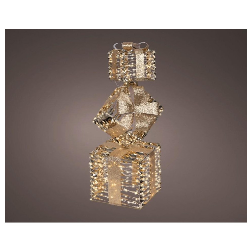 STRUTTURA 3 PACCHI REGALO 500 LED H.73